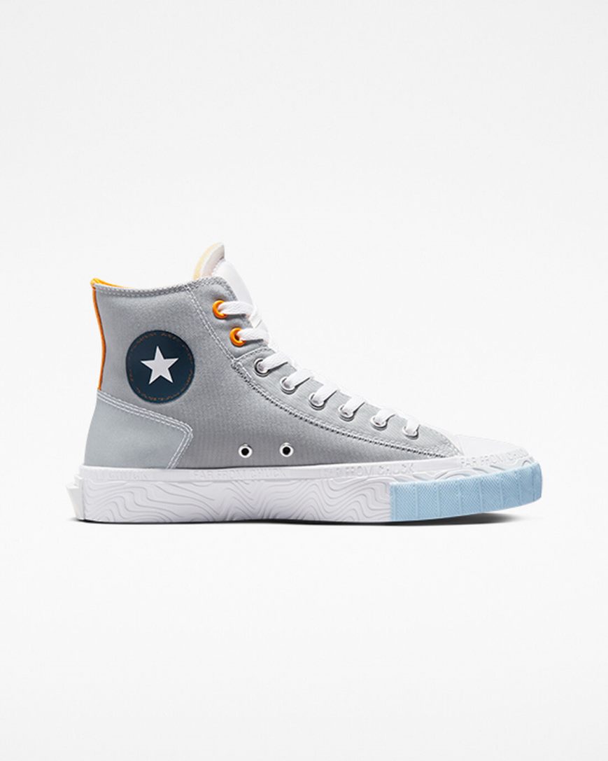 Zapatillas Altas Converse Chuck Taylor Alt Star Reflective Shine Mujer Gris Blancas Naranjas | PE L845WP